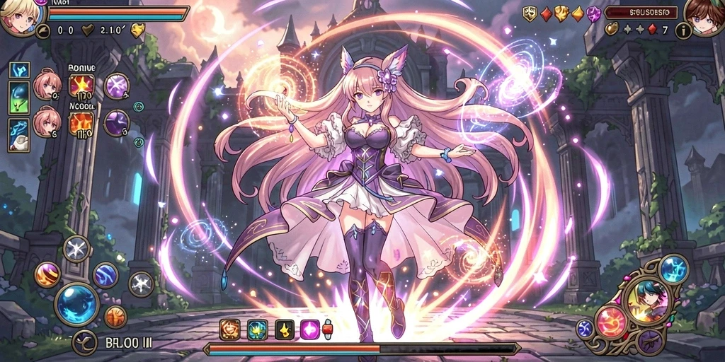 Tampilan awal game dengan karakter utama yang siap berpetualang.